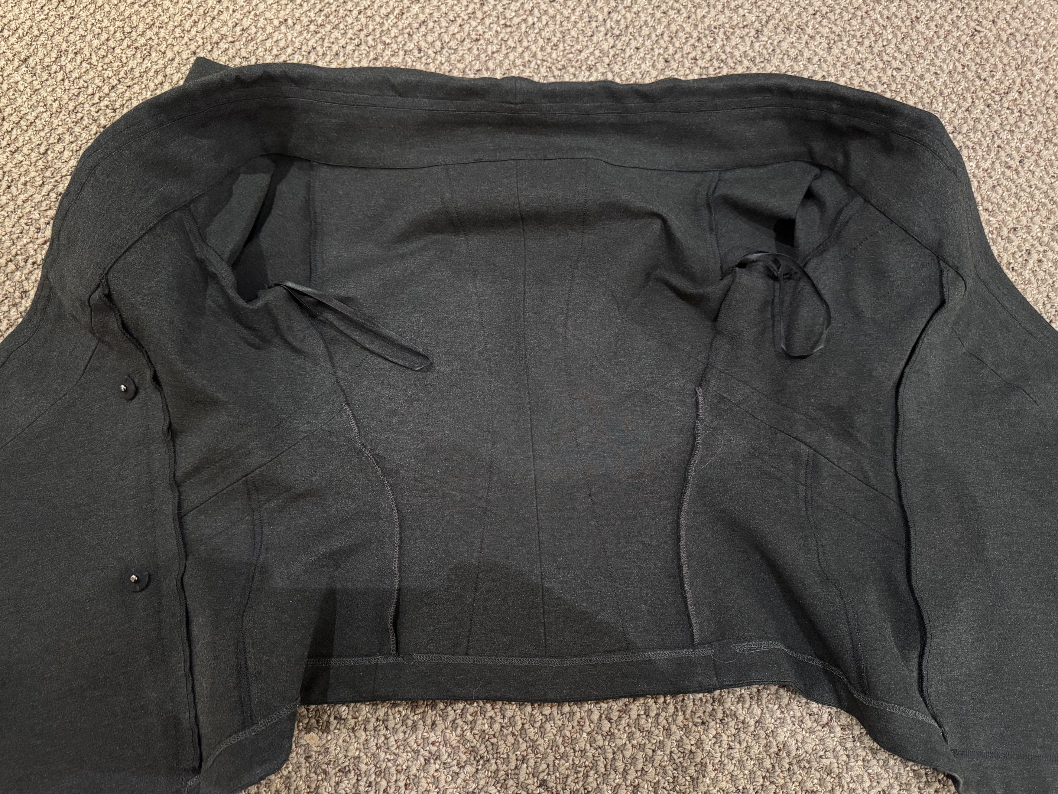 Other Unlabelled Donna Karan-era Sculptural Charcoal Jacket Size XS / US 0-2 / IT 36-38 - 7 Thumbnail