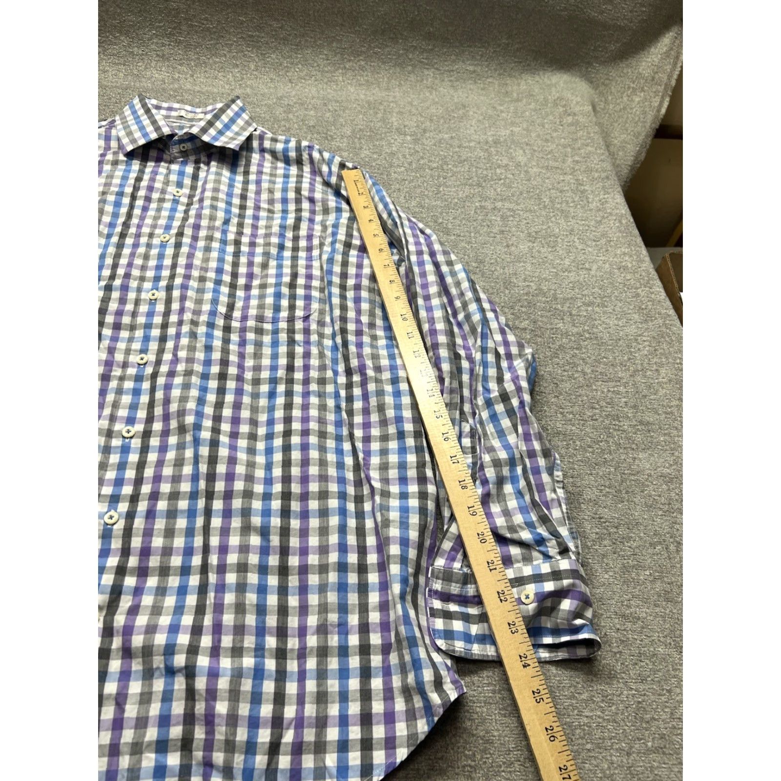 Peter Millar Peter Millar Button-Down Shirt Men's XL Blue Plaid Cotton Shirt Size US XL / EU 56 / 4 - 5 Thumbnail