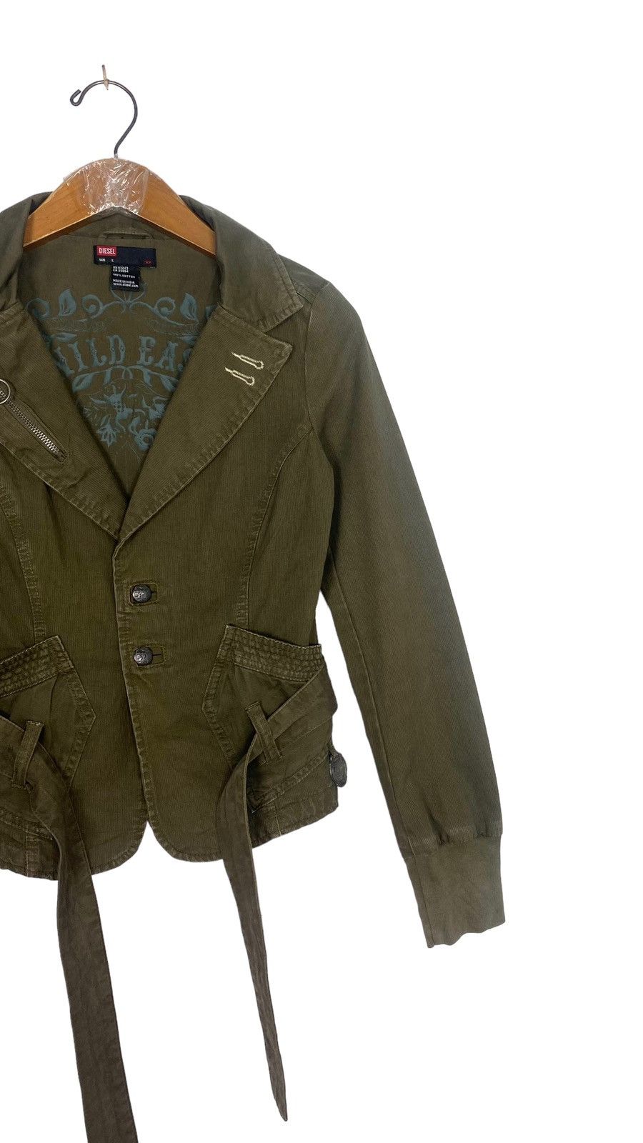 Diesel Rare‼️ Diesel Khaki Tie Waist Jacket Size XS / US 0-2 / IT 36-38 - 3 Thumbnail
