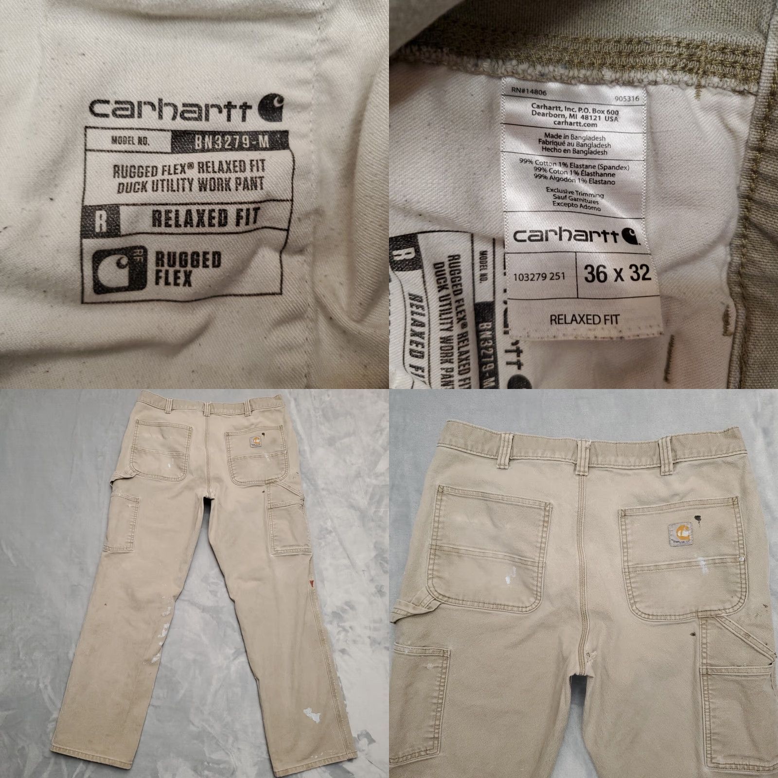 Carhartt Carhartt Pants Mens 36x32 Canvas Relaxed Carpenter Cargo Workwear BN3279 M Beige Brown Casual Pants Mens Regular Front Zip Pockets Cargo Pocket Size US 36 / EU 52 - 8 Thumbnail