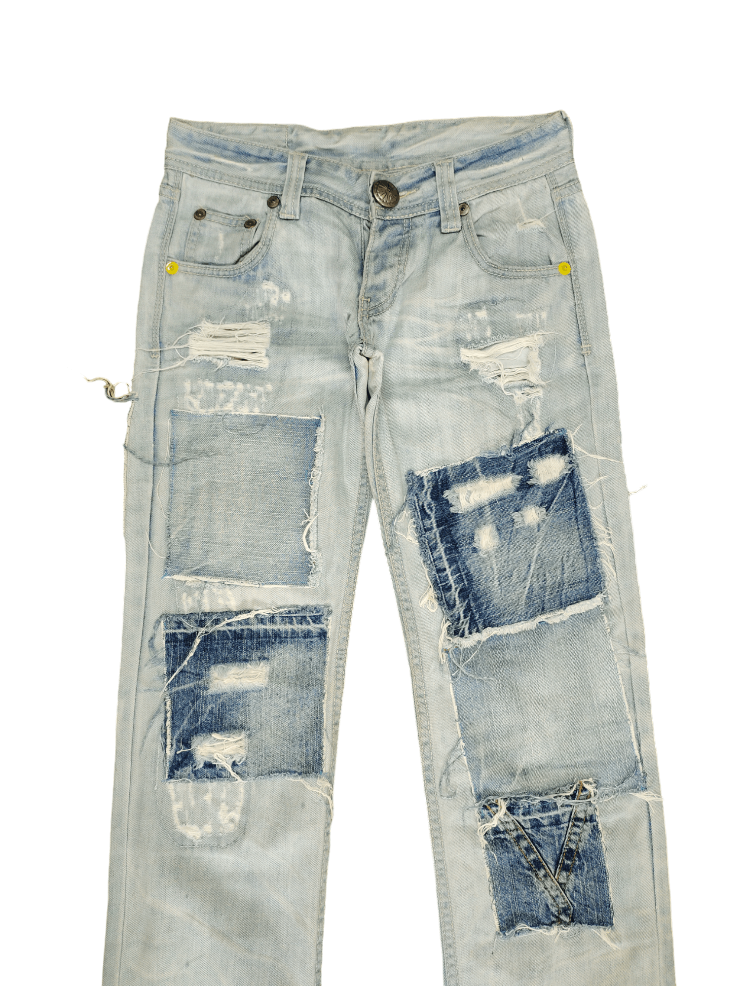 Hysteric Glamour × Undercover Vence Jpn Patchwork Distress Jeans Low Rise Undercover Style Size US 29 - 2 Thumbnail