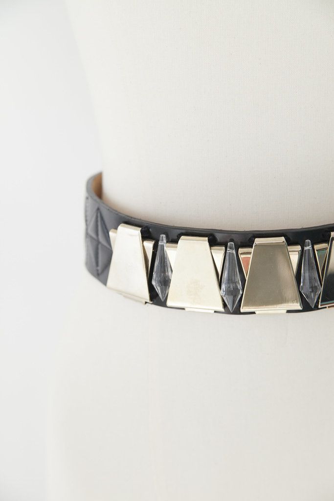 Balmain Leather crystal embellished waist belt Size ONE SIZE - 2 Thumbnail
