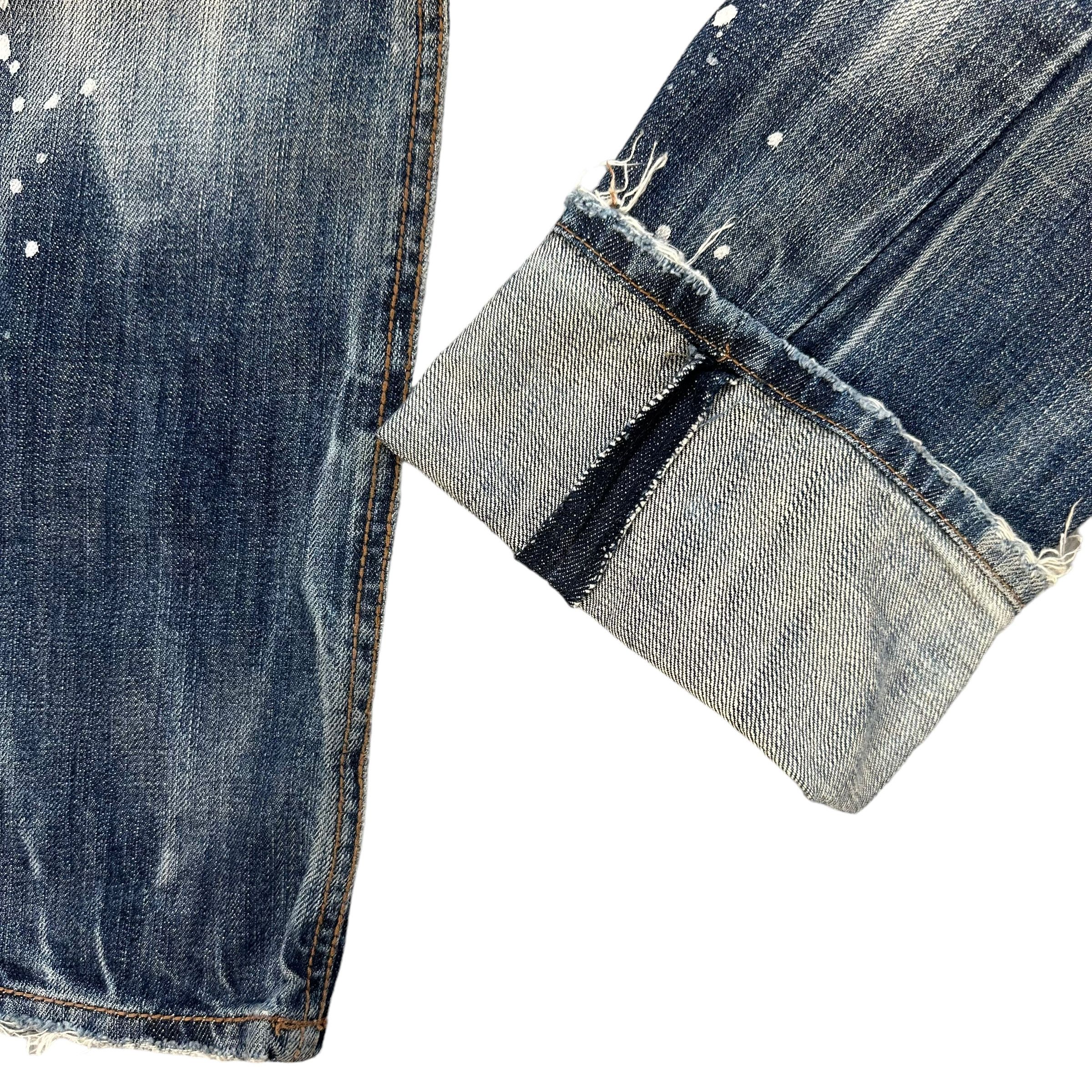 Japanese Brand RATTLE TRAP PAINT SPLATTERS DISTRESS DENIM PANT #8892-035 Size US 31 - 7 Thumbnail