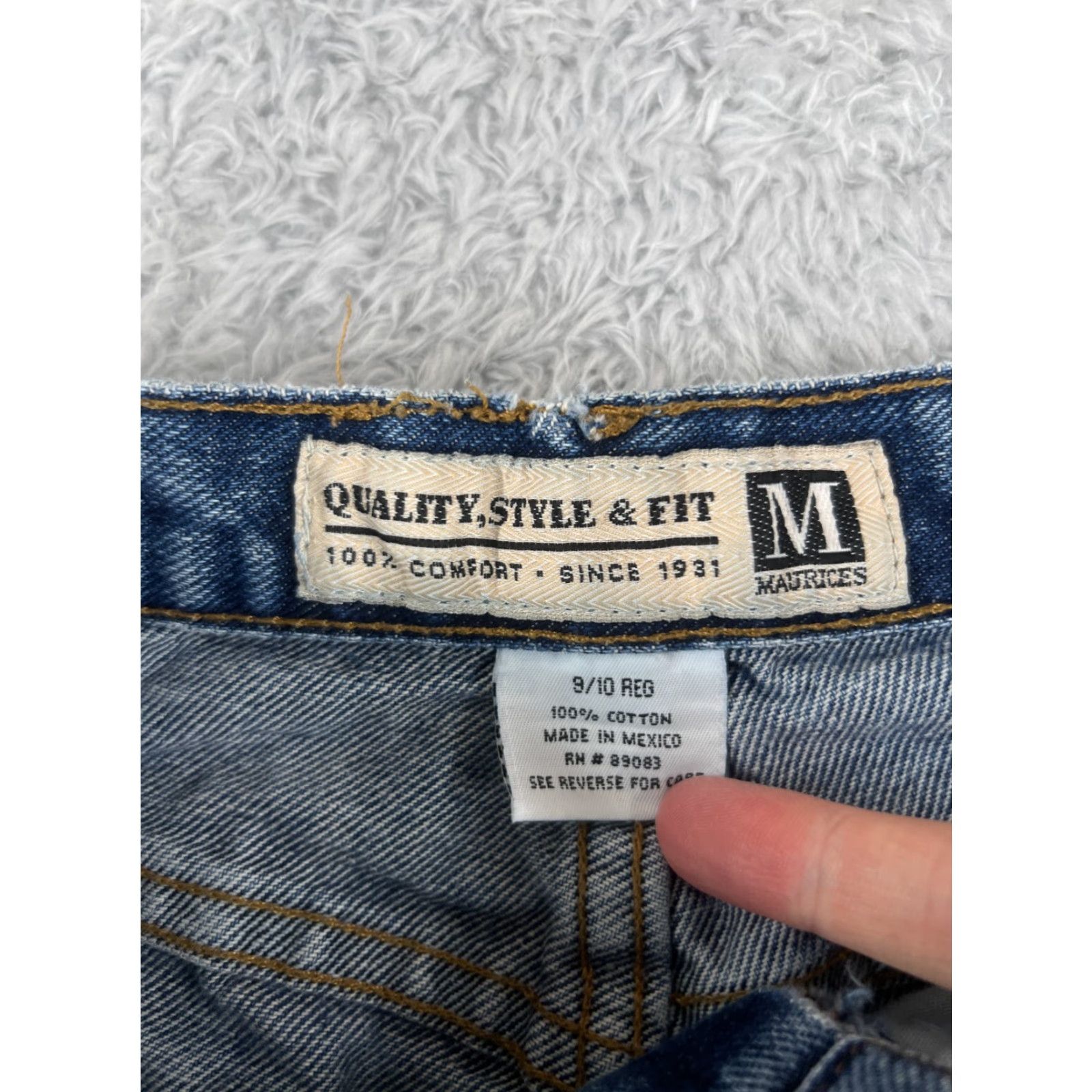 Vintage VINTAGE Maurices Pants Womens 9 Blue Denim Cotton Mid Rise Straight Leg Cotton 26x30 Size 30" / US 8 / IT 44 - 6 Thumbnail
