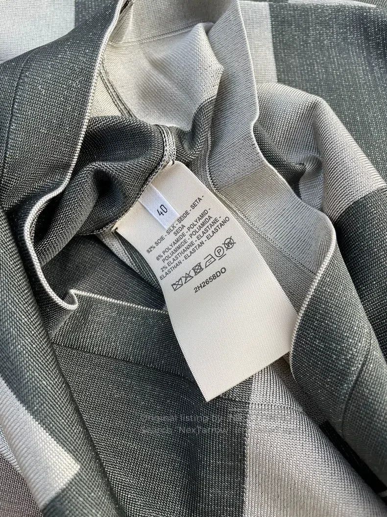 Hermes Hermes Vertical Striped Silk High-Neck Slim-Fit Long Sleev Size XS / US 0-2 / IT 36-38 - 4 Thumbnail