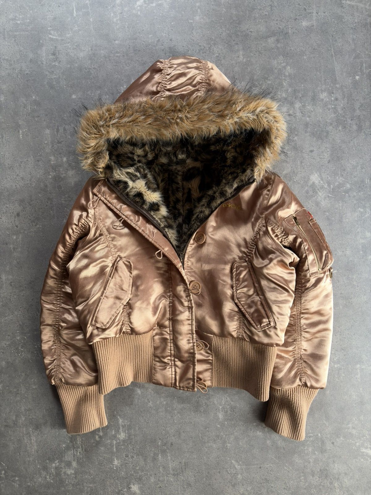 Ecko Unltd. Ecko Unltd. Red Leopard Faux Fur Printed N-2B Bomber Jacket Size L / US 10 / IT 46 - 3 Thumbnail