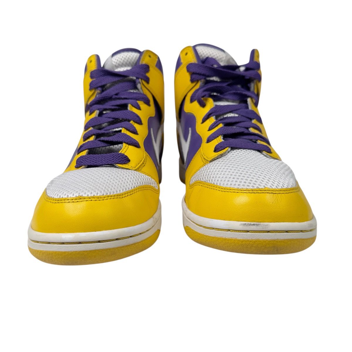 Nike Nike iD Dunk High 2008 Lakers 316142 991 Leather SZ 10.5 Size US 10.5 / EU 43-44 - 4 Thumbnail