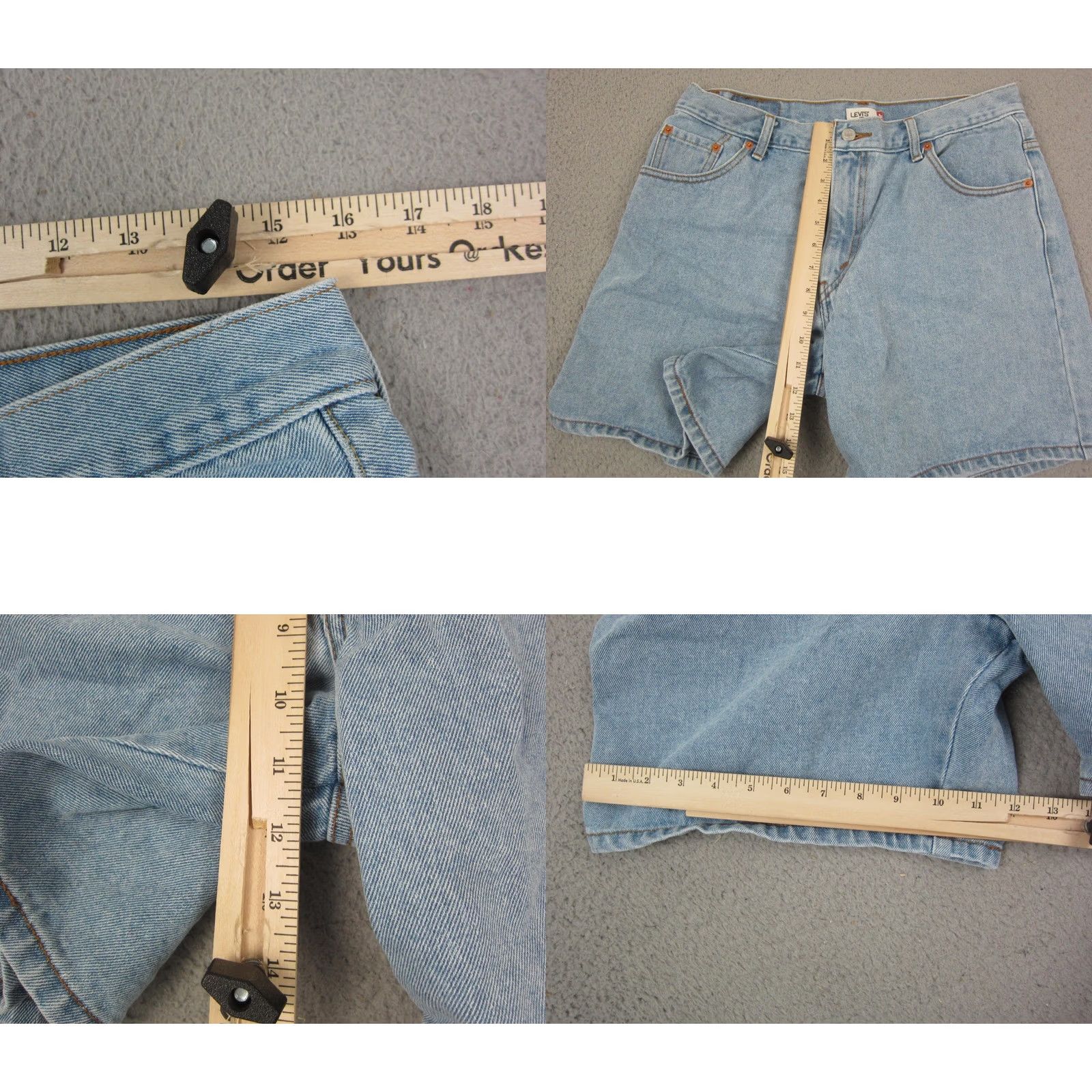 Levi's VINTAGE Levi's Shorts Denim 14 Teens Blue 90s Lightwash Jorts 550 Cotton Denim Relaxed 5-Pocket Mens Women Boys Girls Size 36" / US 14 / IT 50 - 8 Thumbnail
