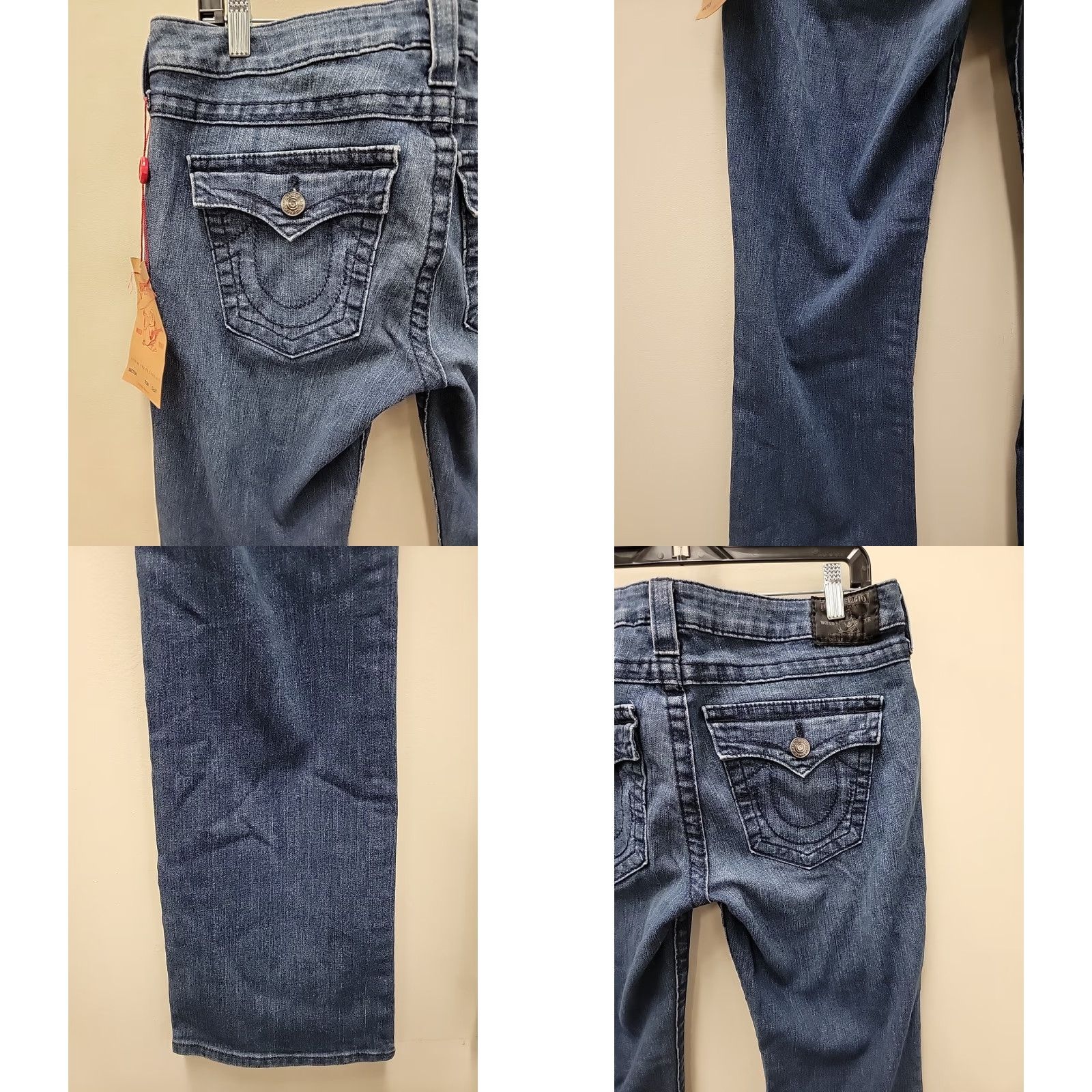 True Religion True Religion Jeans Women's Size 32 Billy Straight Leg Blue Denim Vintage: No, Regular Fit, 5-Pocket, Light Wash, Cotton Blend, 35x34.5 Size 24" / US 00 / IT 34 - 8 Thumbnail