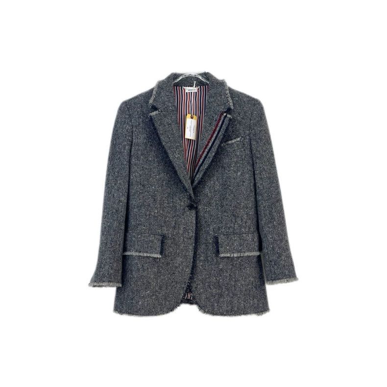 Thom Browne Thom Browne Size 38Grey classic logo tassel wool tweed suit Size XS / US 0-2 / IT 36-38 - 1 Thumbnail