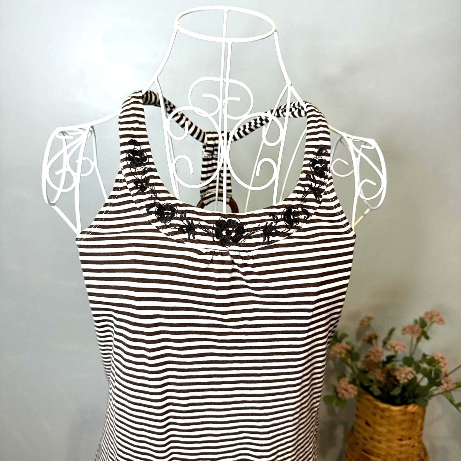 Other Stunning vintage y2k brown striped halter cami ring top Size S / US 4 / IT 40 - 4 Thumbnail