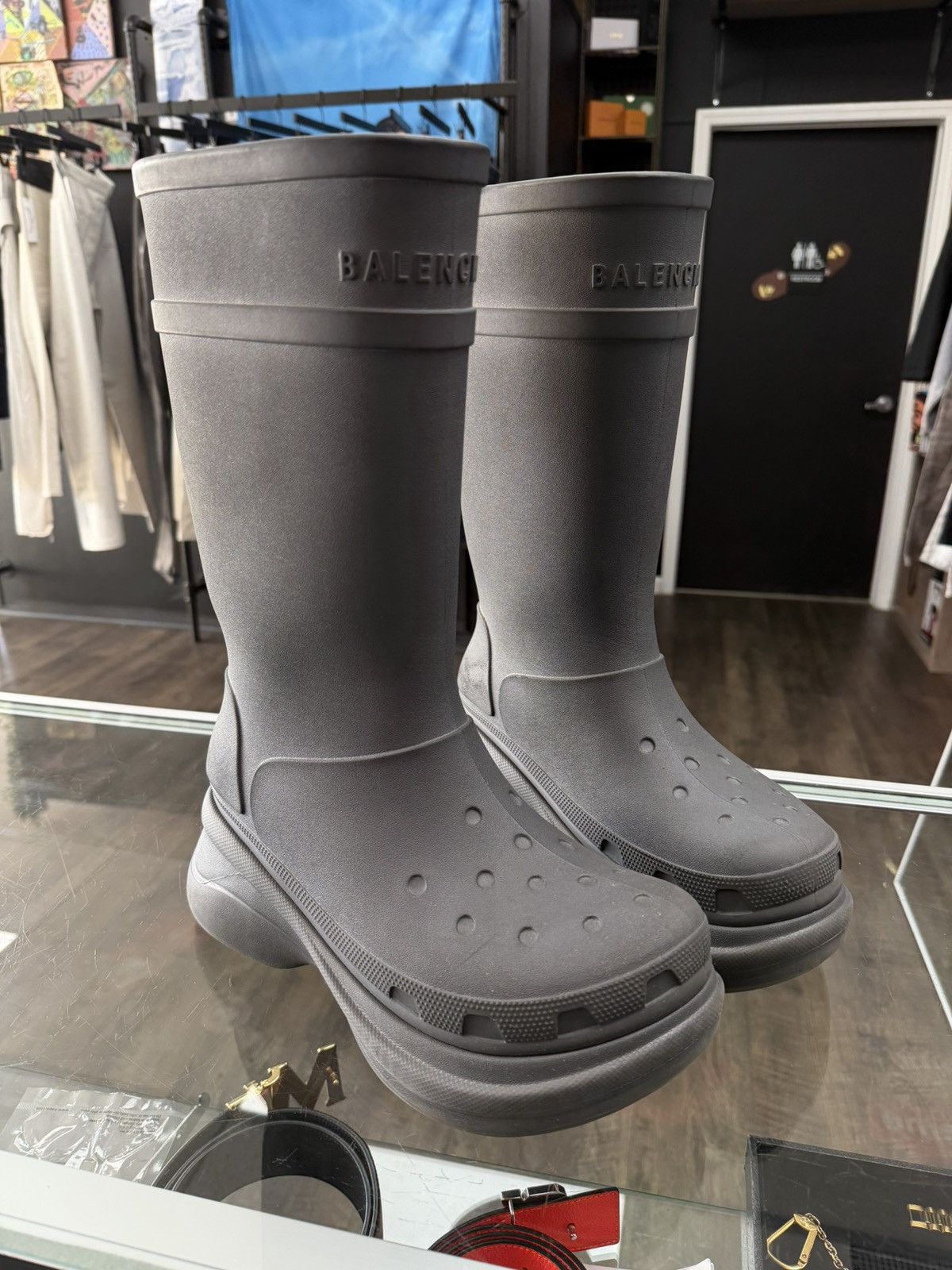 Balenciaga BB CROC BOOT HIGH BLACK (41) Size US 8 / EU 41 - 1 Thumbnail