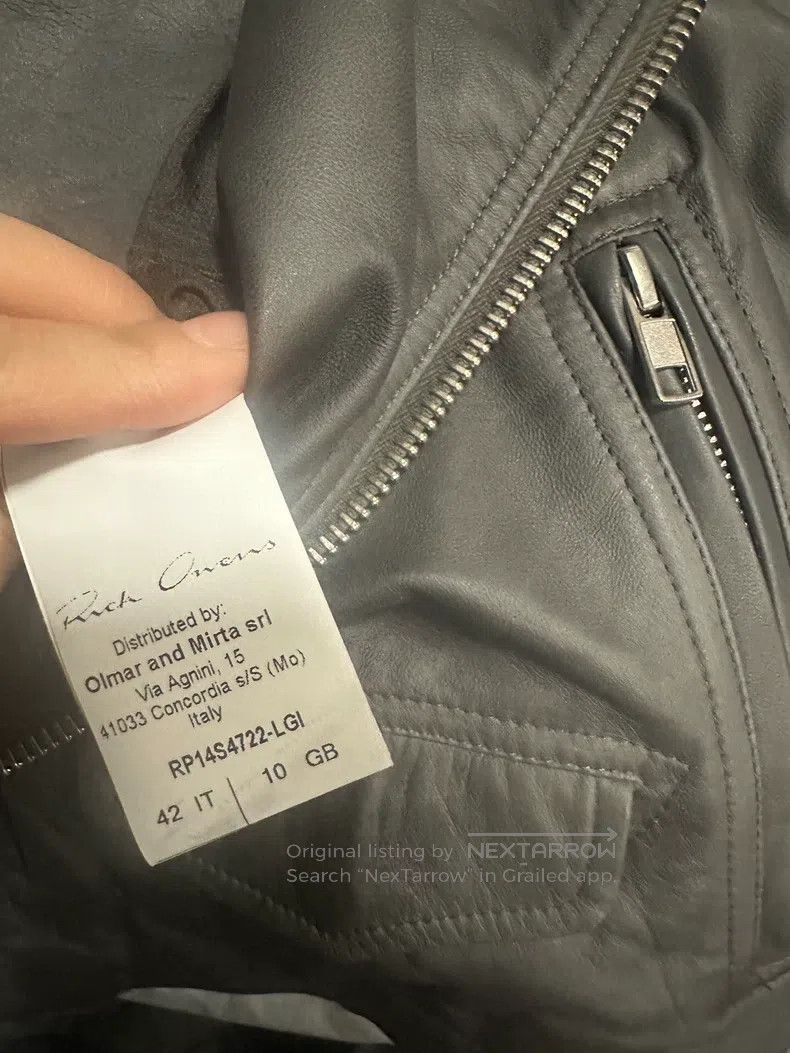 Rick Owens RICK OWENS Dark gray skin-friendly sheepskin slim-fit bike Size US XS / EU 42 / 0 - 4 Thumbnail