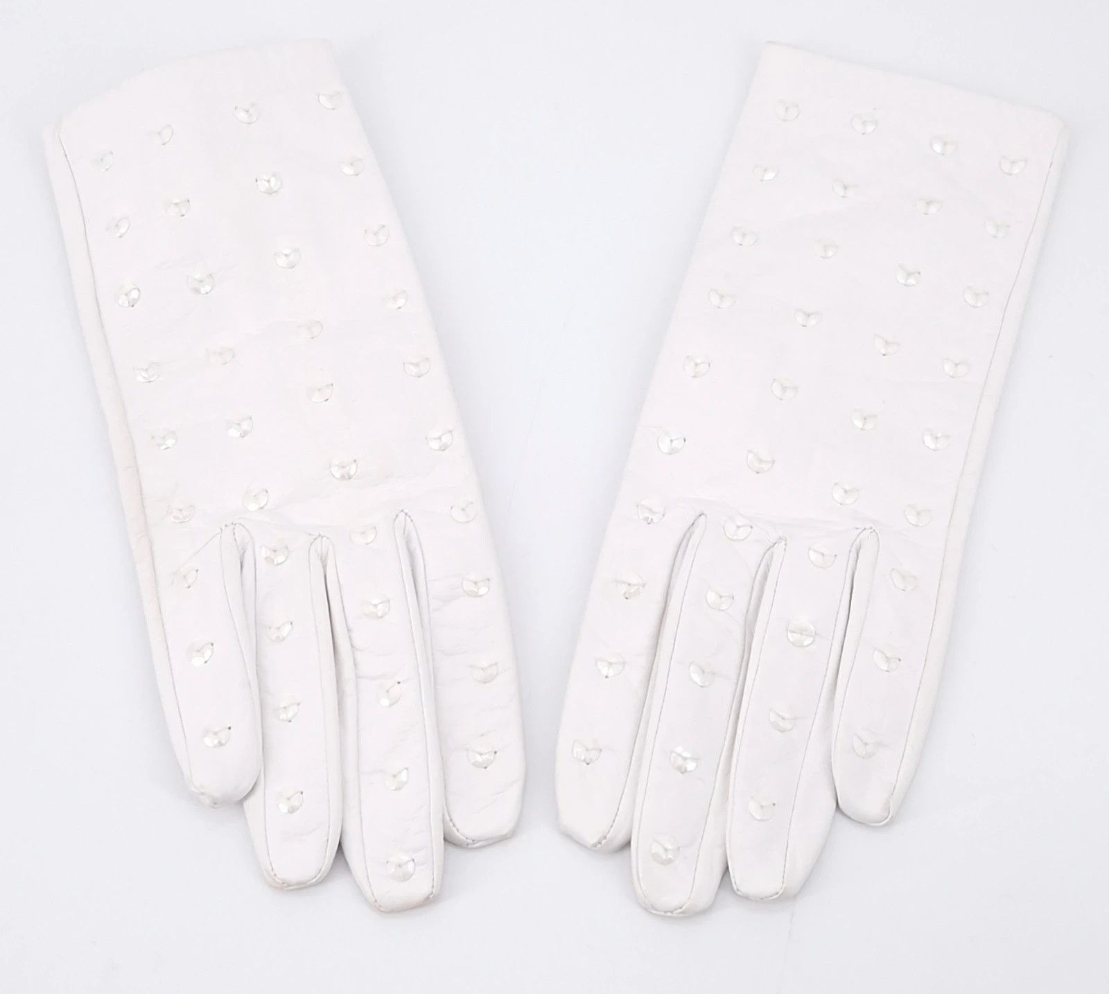 Hermes Chevre Leather Gloves with Sequin Detail Size ONE SIZE - 1 Thumbnail