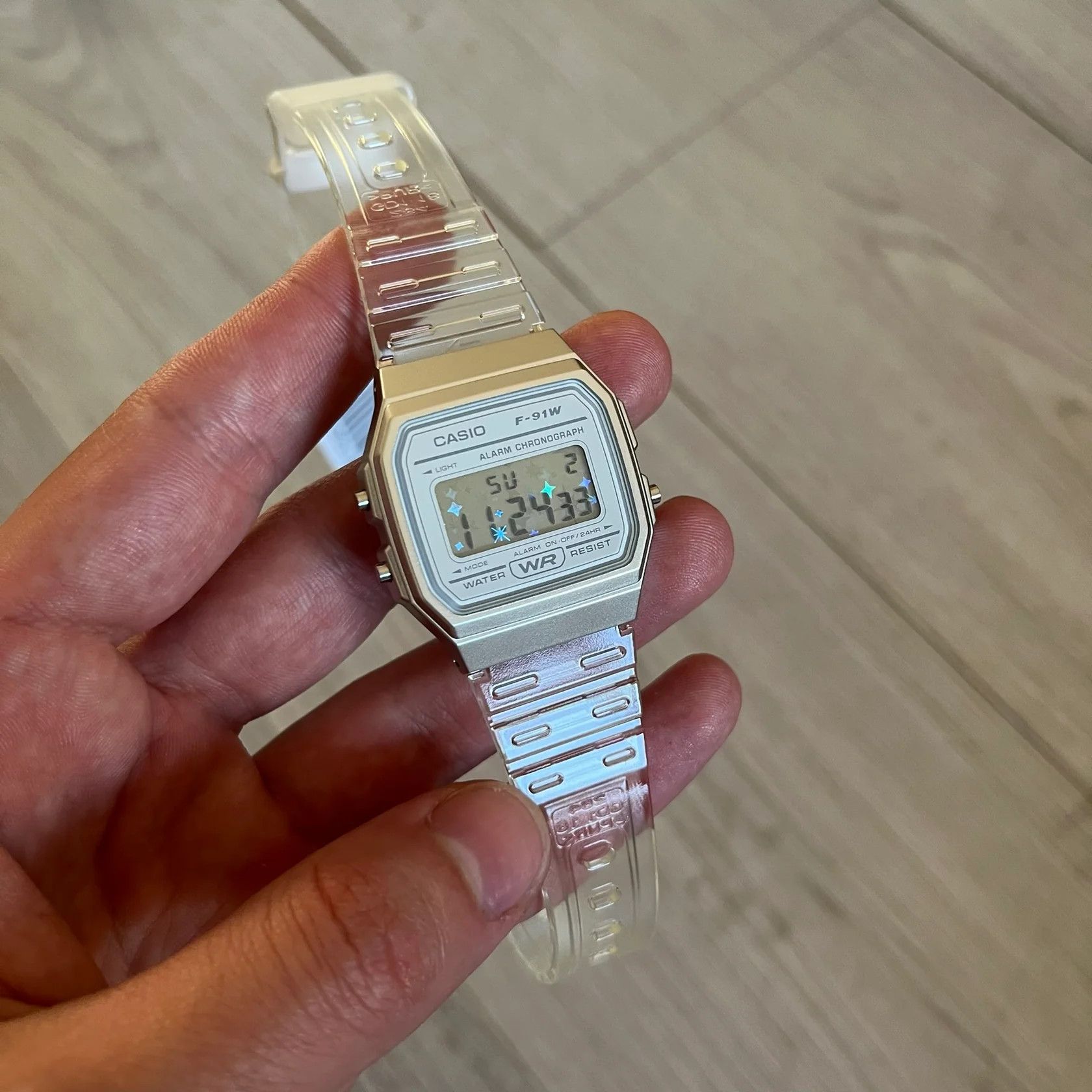Casio Casio F-91W "Holo Stars" Clear Digital Watch Size ONE SIZE - 2 Thumbnail