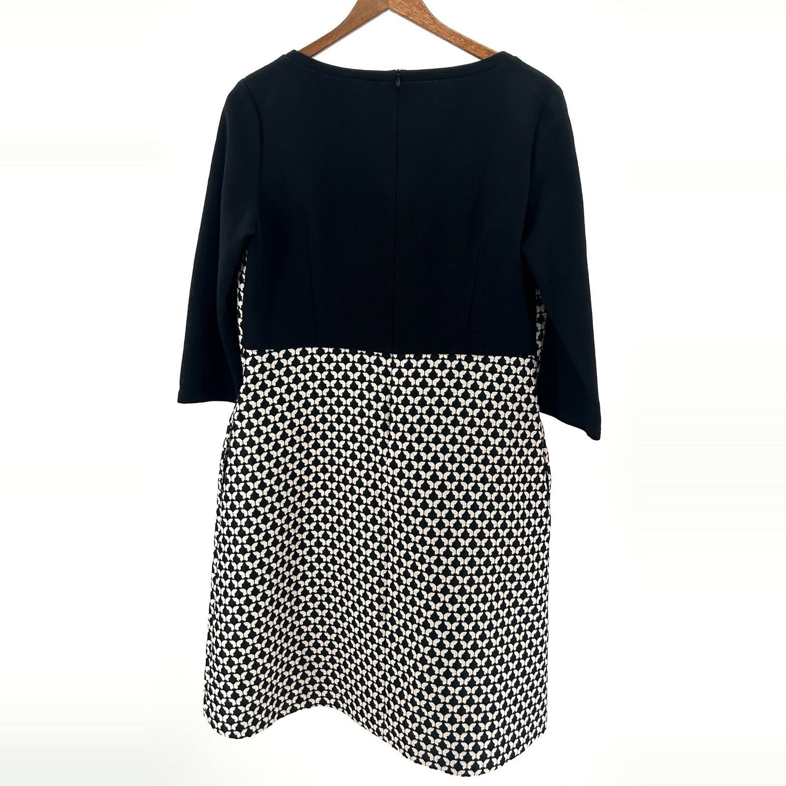Max Mara Weekend Max Mara Black Cream Butterfly Jacquard Shift Dress Size XL / US 12-14 / IT 48-50 - 5 Thumbnail