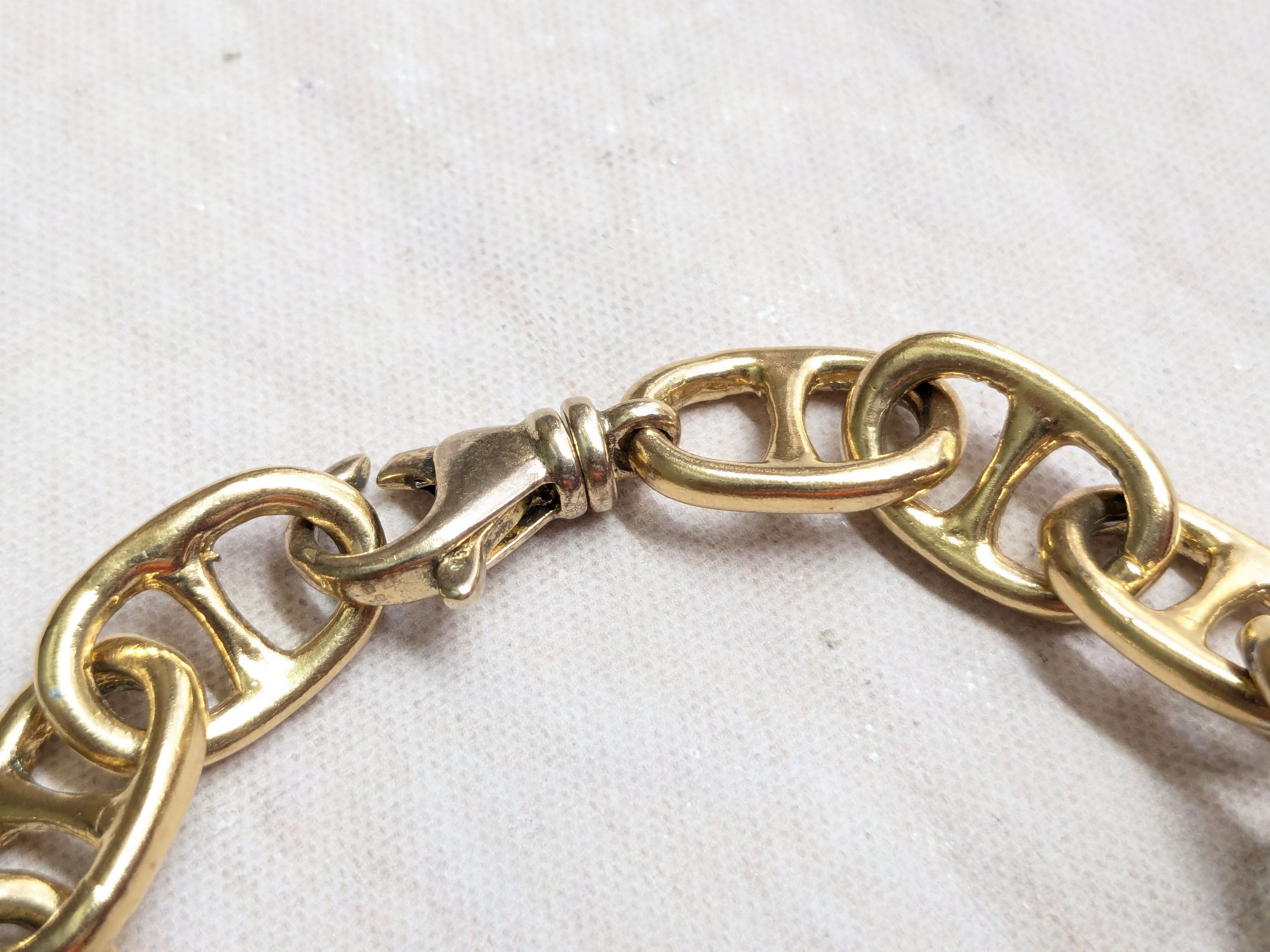 Jewelry Vintage Sterling Silver Bracelet Anchor Mariner Gold 7.25 Size ONE SIZE - 6 Thumbnail