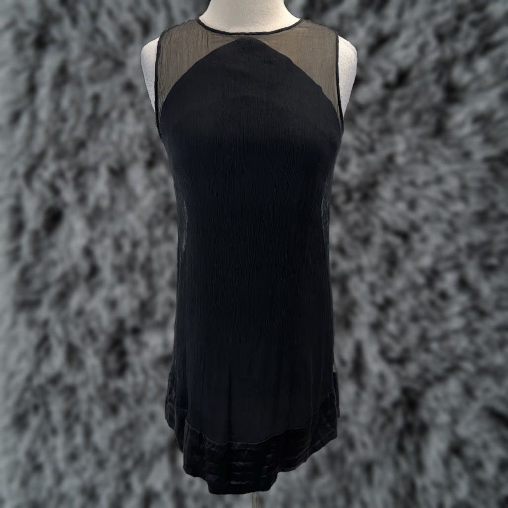 Rebecca Taylor Rebecca Taylor 100% Silk Shift Mini Dress Womens 8 Black Lined Whimsigoth Cocktail Designer Dress Size M / US 6-8 / IT 42-44 - 1 Thumbnail