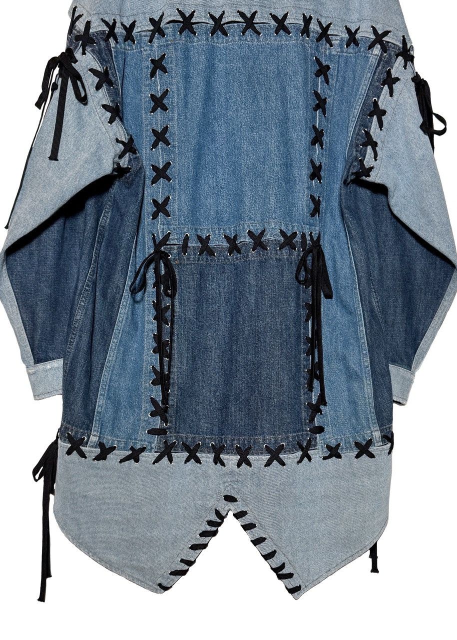Dolce & Gabbana Dolce & Gabbana Blue Denim Patchwork Laced-up Shirt Jacket Size M / US 6-8 / IT 42-44 - 6 Thumbnail