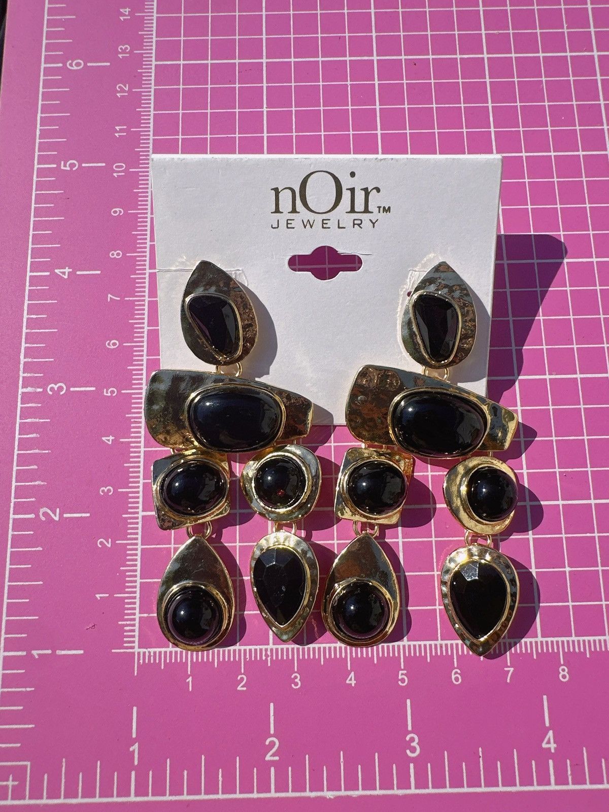Designer nOir Jewelry Gold tone Black beads Earrings tassels drops Size ONE SIZE - 2 Thumbnail
