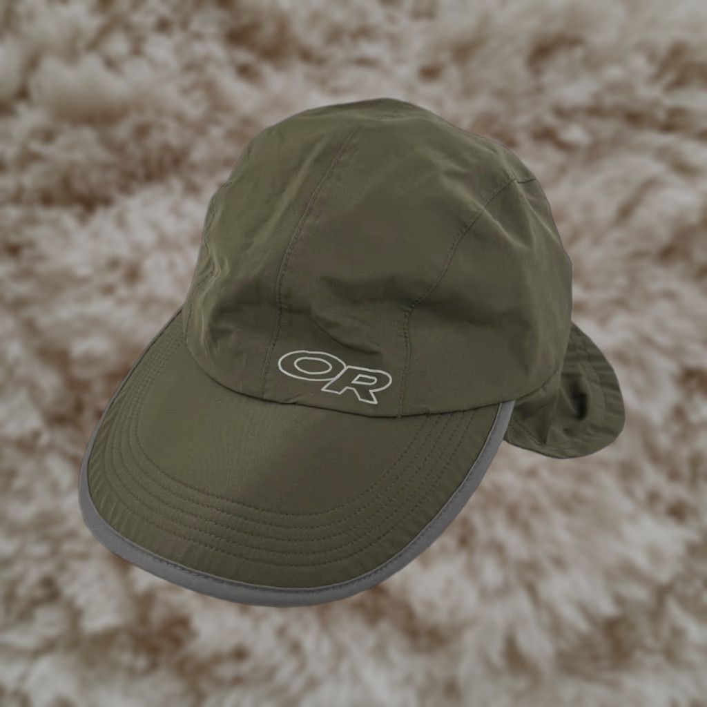 Outdoor Research Prismatic Cap Hat Gore-Tex Insulated Ear Cover L/XL Olive Trapper Hat Ear Flap Nylon Men