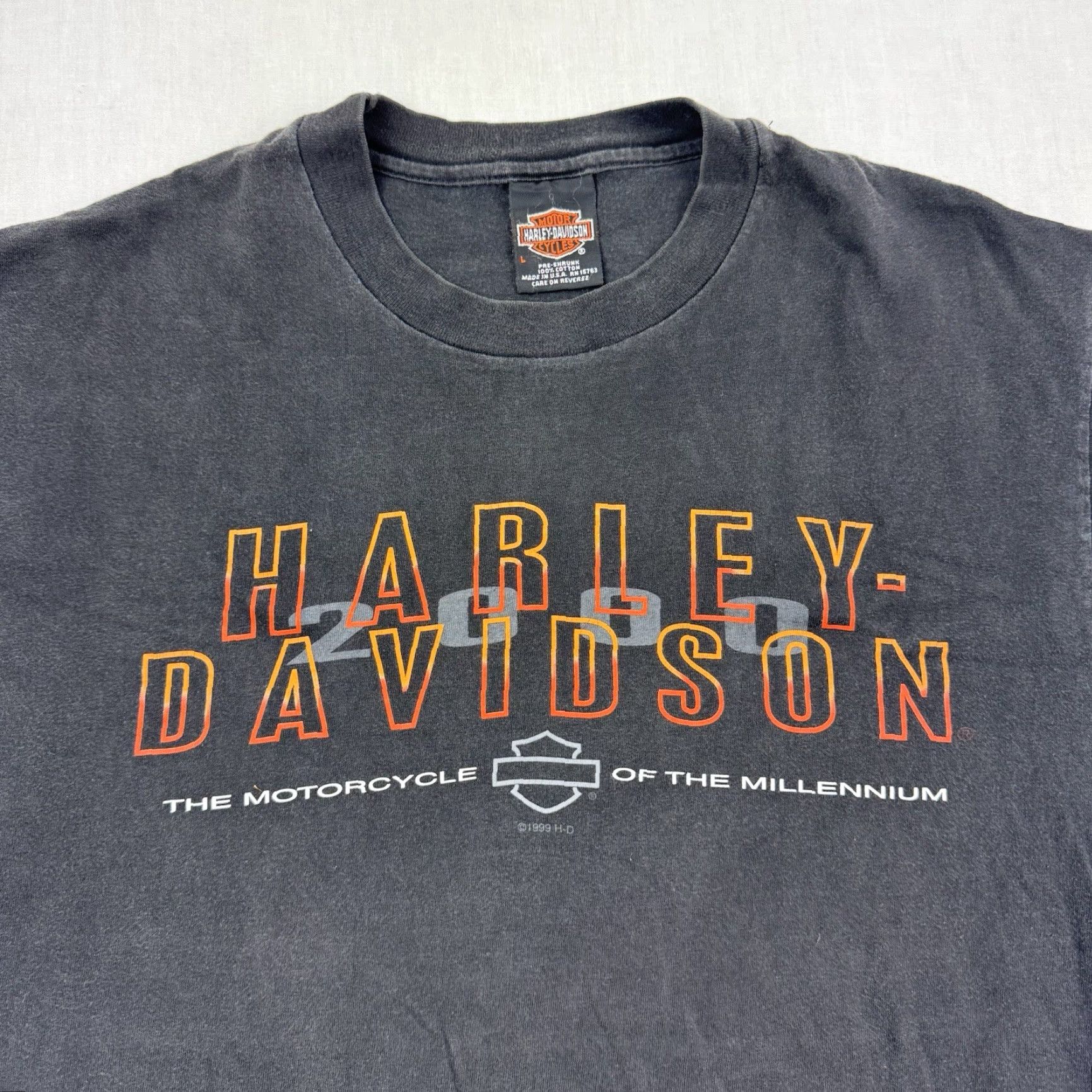 Harley Davidson Vintage Harley-Davidson T Shirt Adult Large Patriot USA Flag Biker Millennium Size US L / EU 52-54 / 3 - 2 Thumbnail