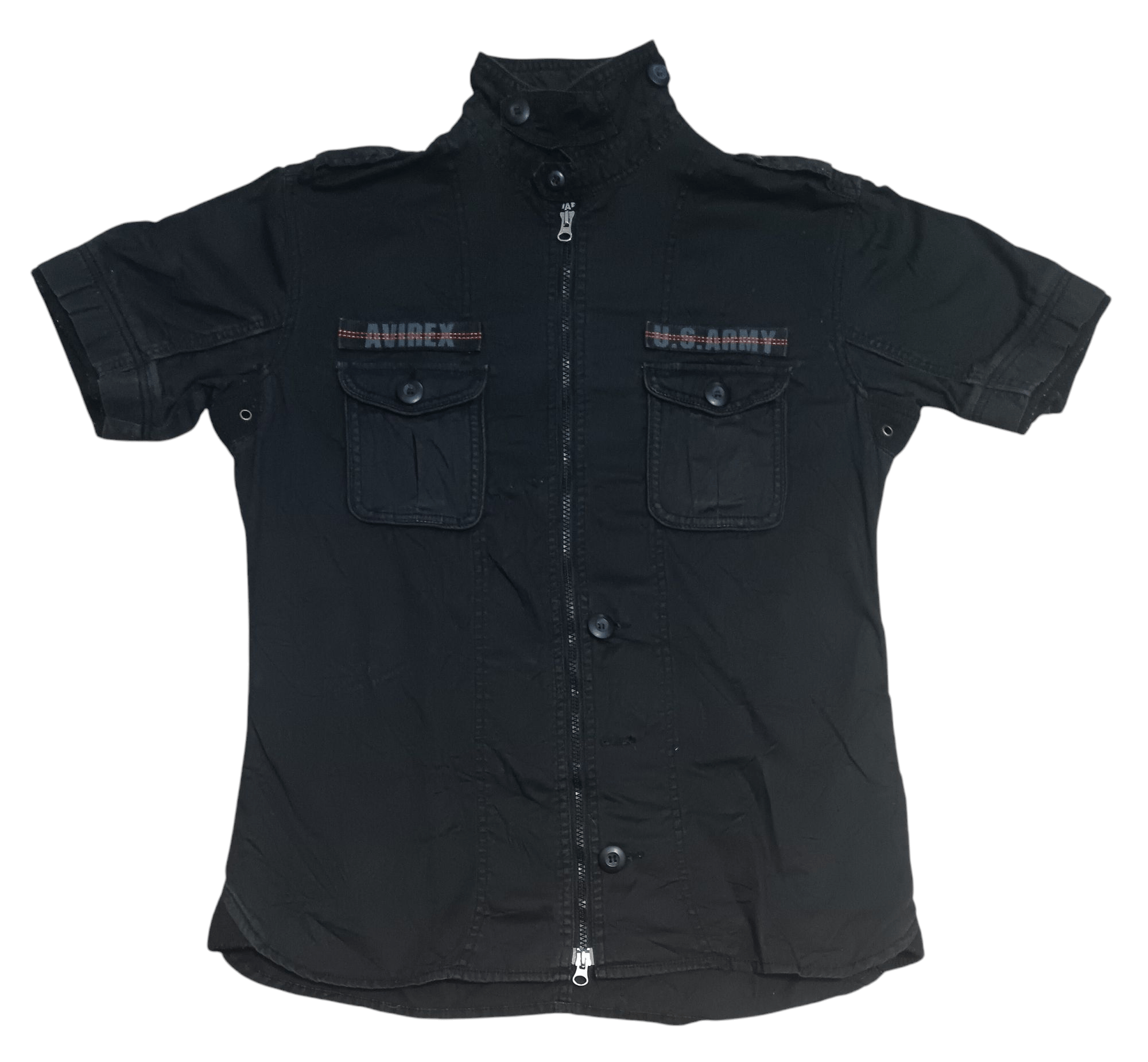 Avirex ‼️🔥AVIREX US ARMY SHORT SLEEVE ZIPPER SHIRT 🔥‼️ Size US XL / EU 56 / 4 - 1 Thumbnail
