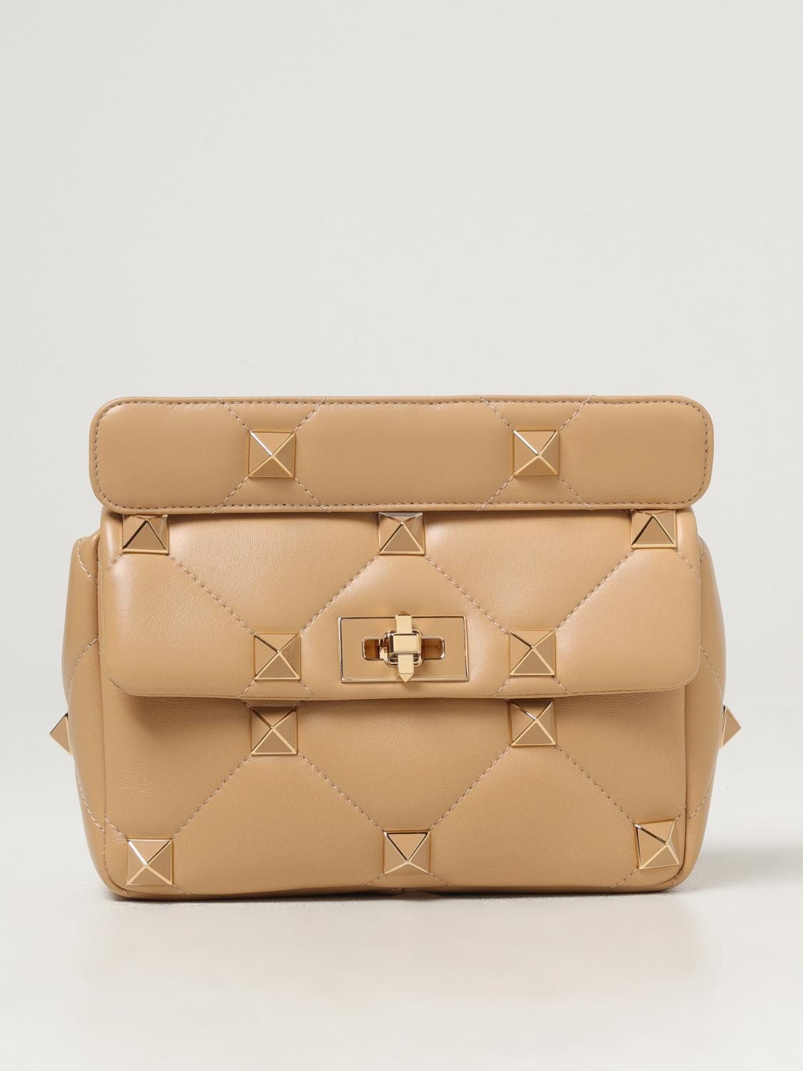 Valentino o1s22i1n0924 Size: OS / Roman Stud Shoulder Bag in Beige Size ONE SIZE - 1 Thumbnail