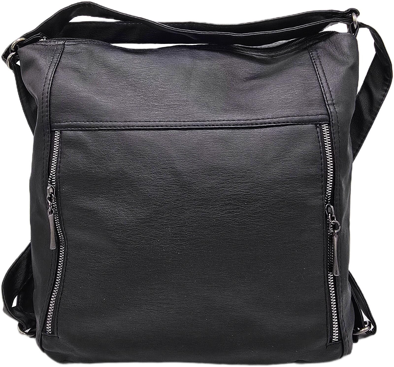 Genetic Manipulation Shinichiro Kuriya Black Faux Leather Shoulder Bag with Front Zipper Pockets Size ONE SIZE - 1 Thumbnail