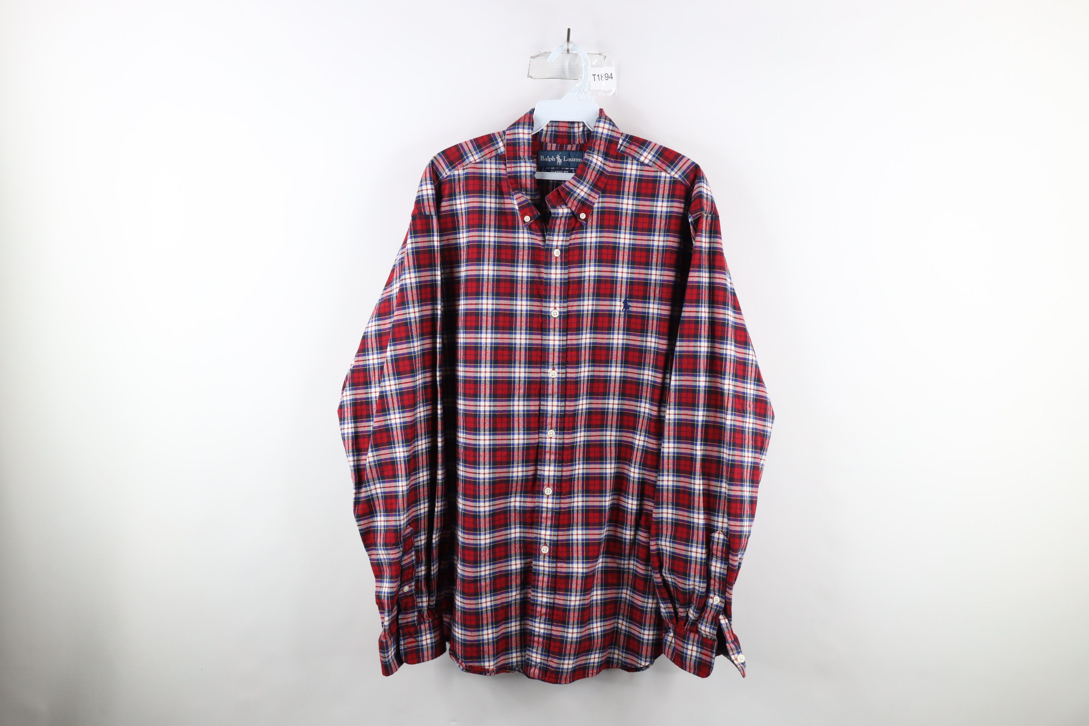 Polo Ralph Lauren Vintage 90s Ralph Lauren Fit Flannel Button Down Shirt Size US XL / EU 56 / 4 - 1 Thumbnail