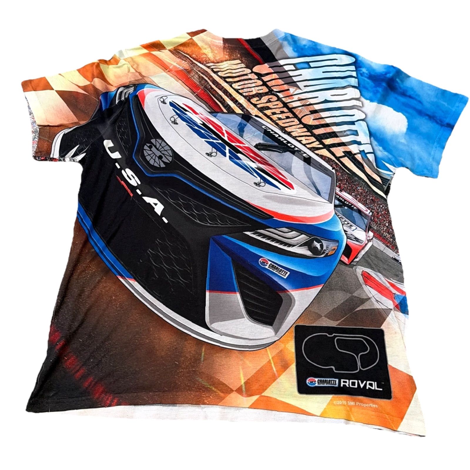 NASCAR NASCAR Charlotte Motor Speedway Roval 2019 All Over Print T-Shirt XL Men Multicolor Size US XL / EU 56 / 4 - 2 Thumbnail