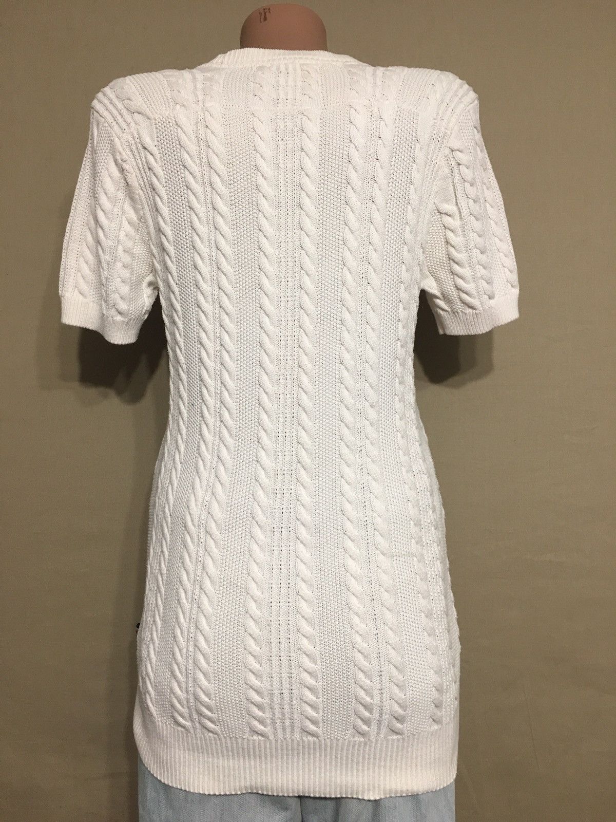 Burberry BURBERRY London Ivory Knit Cotton Shortsleeved Jumper Sz M Size M / US 6-8 / IT 42-44 - 5 Thumbnail