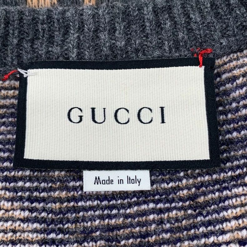 Gucci Gucci Color-blocked warhorse V-neck wool long-sleeved sweat Size US M / EU 48-50 / 2 - 5 Thumbnail