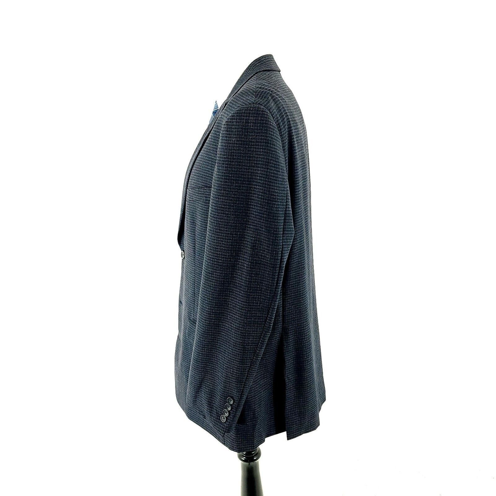 Pronto Uomo Pronto Uomo Platinum Wool 2 Button Sport Coat 42R Blue Check Size 42R - 5 Thumbnail