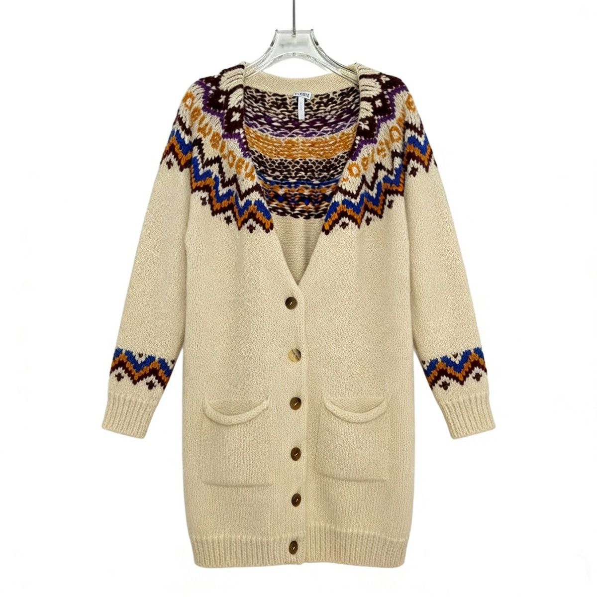 Loewe Loewe Off-white V-neck Letter Pattern Knit Cardigan K26WX Size XS / US 0-2 / IT 36-38 - 1 Thumbnail