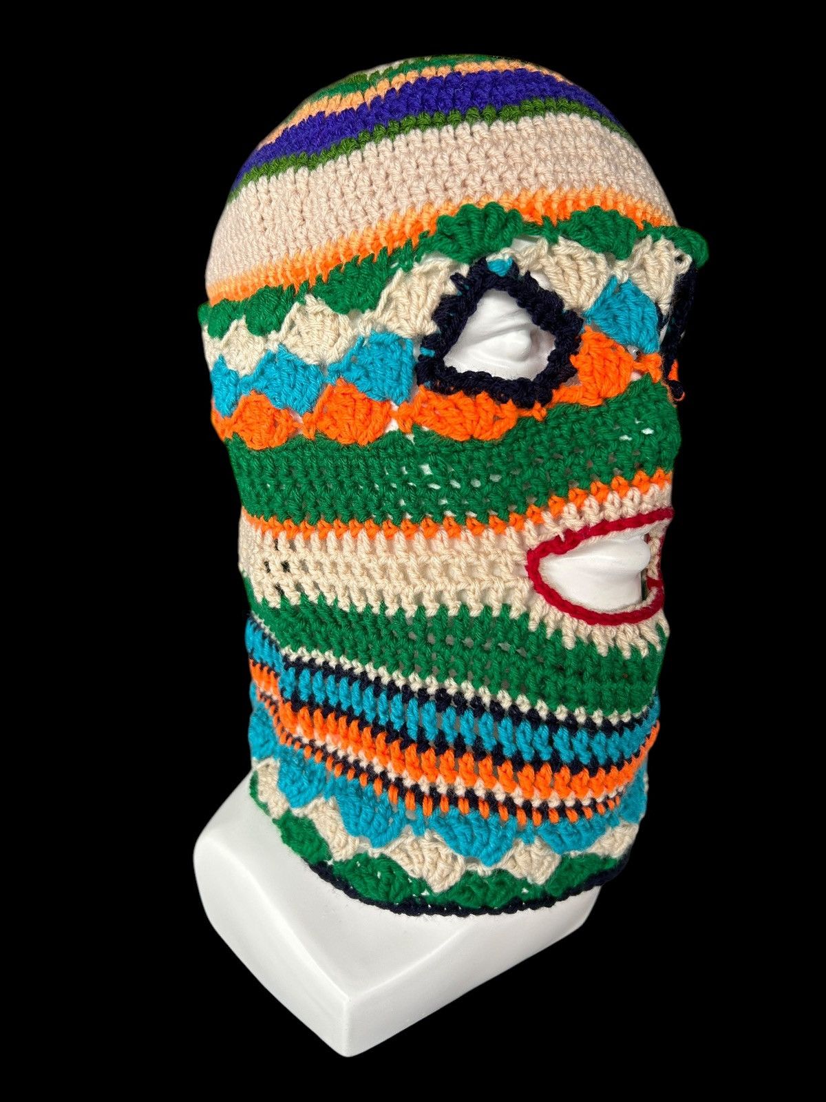 Japanese Brand × Kapital × Vintage Very Rare Crochet Knitted Handmade Balaclava Masked ☠️☠️ Size ONE SIZE - 3 Thumbnail