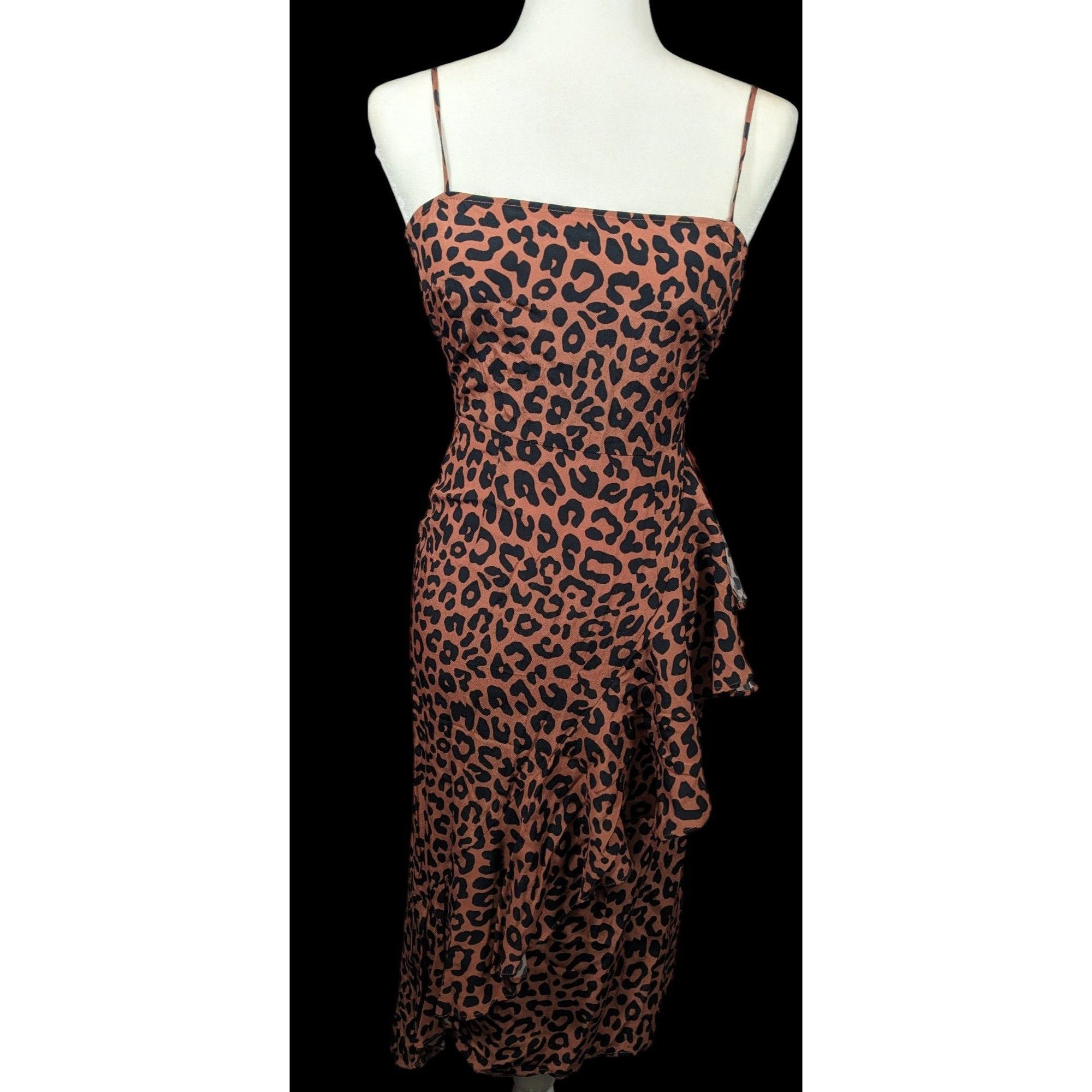 Lovers and Friends Lovers + Friends Ellie Midi Leopard Print Spaghetti Strap Ru Size XS / US 0-2 / IT 36-38 - 1 Thumbnail