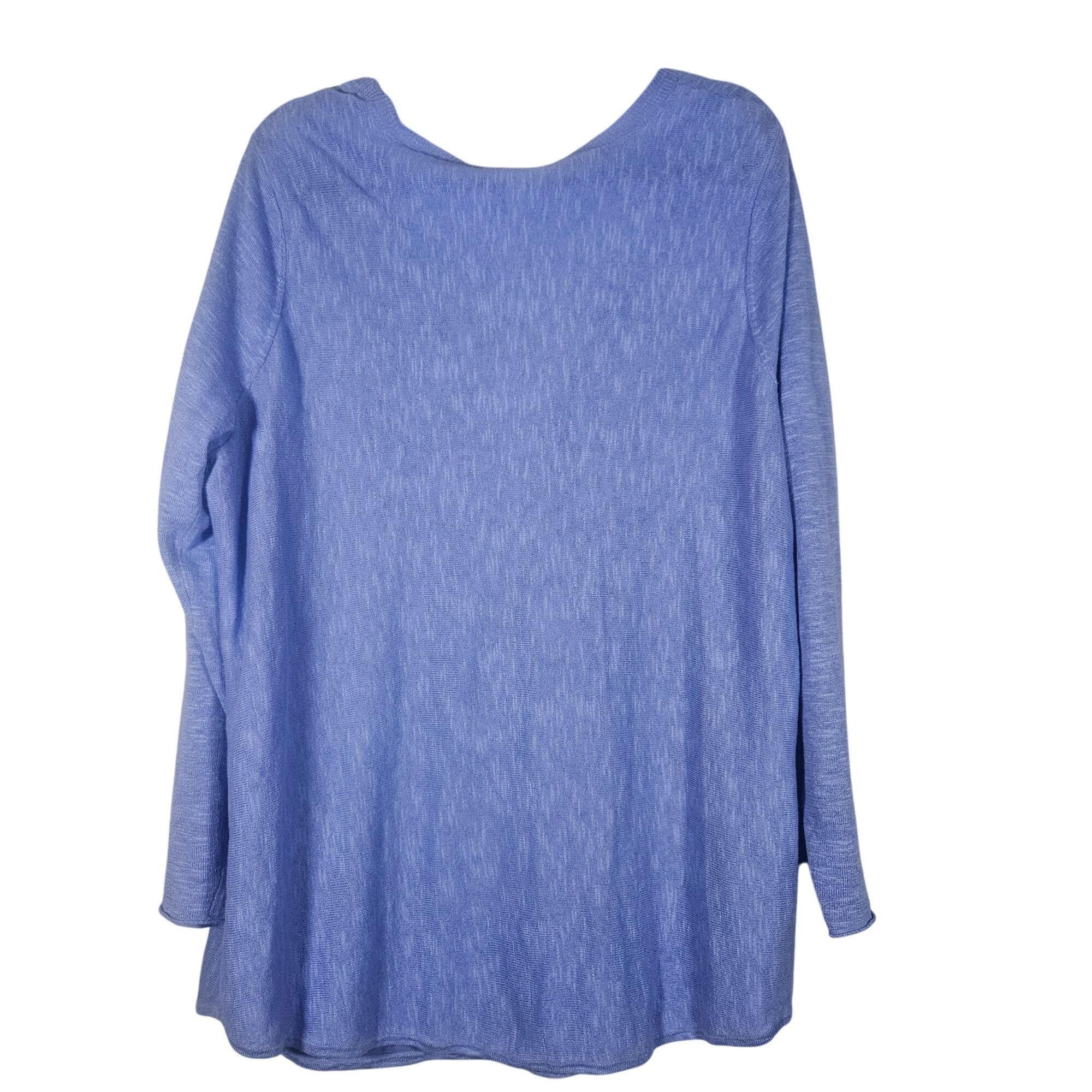 Eileen Fisher VTG Eileen Fisher Organic Linen Cotton Blue Cardigan 1X Coas Size XL / US 12-14 / IT 48-50 - 3 Thumbnail