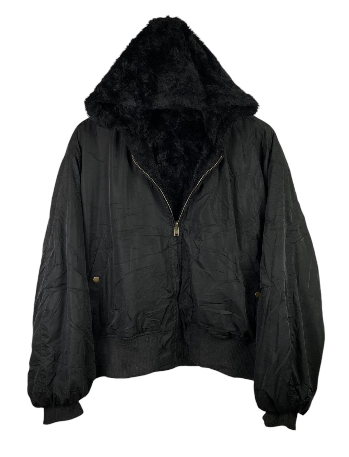 If Six Was Nine Japanese Brand Le Grande Bleu L.G.B. faux fur shaggy bomber reversible ingni jacket oversize Grailed