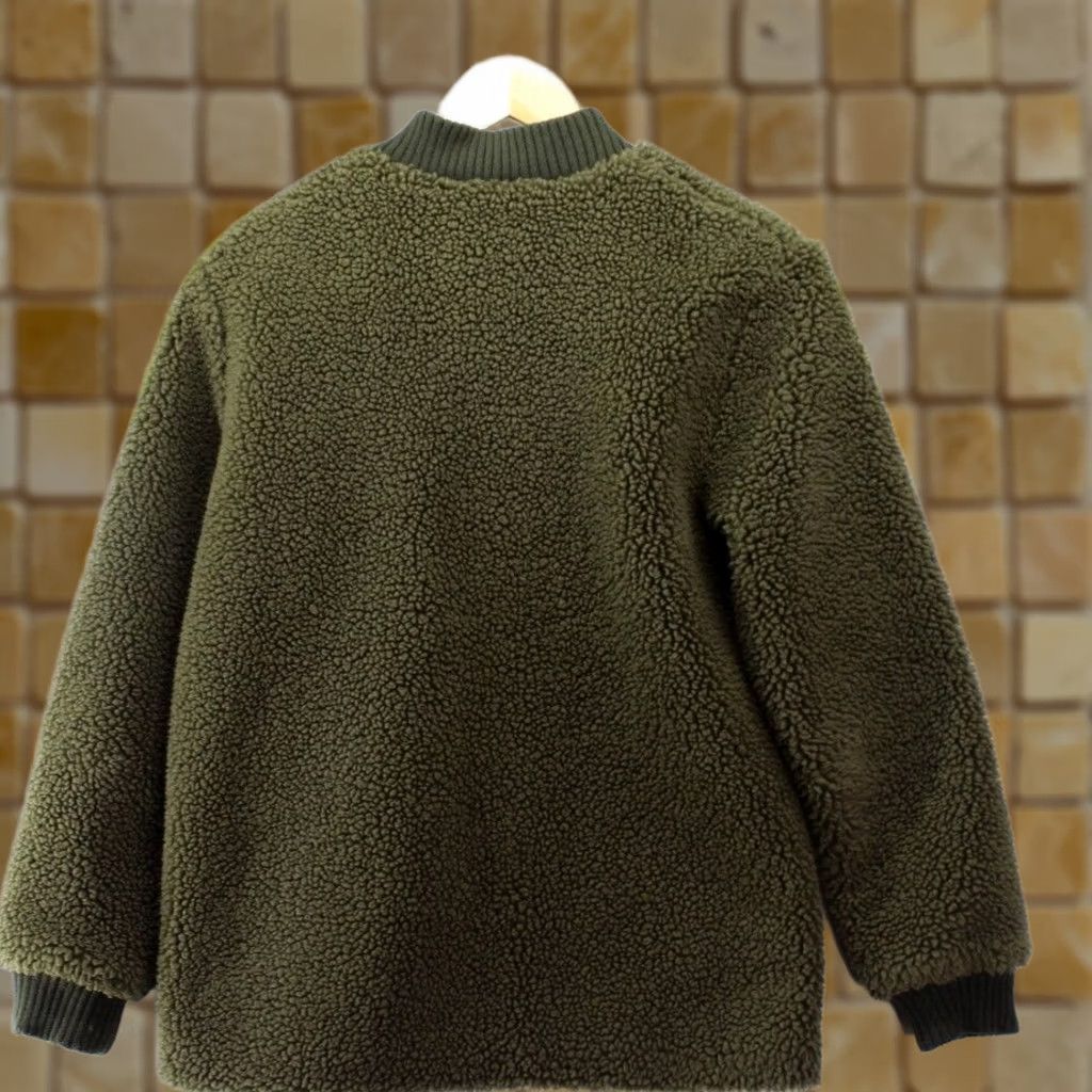 Abercrombie & Fitch Abercrombie & Fitch Bomber Jacket Green XS Women Long Sleeve Zip Sherpa Army Fall Winter Casual Size XS / US 0-2 / IT 36-38 - 1 Thumbnail