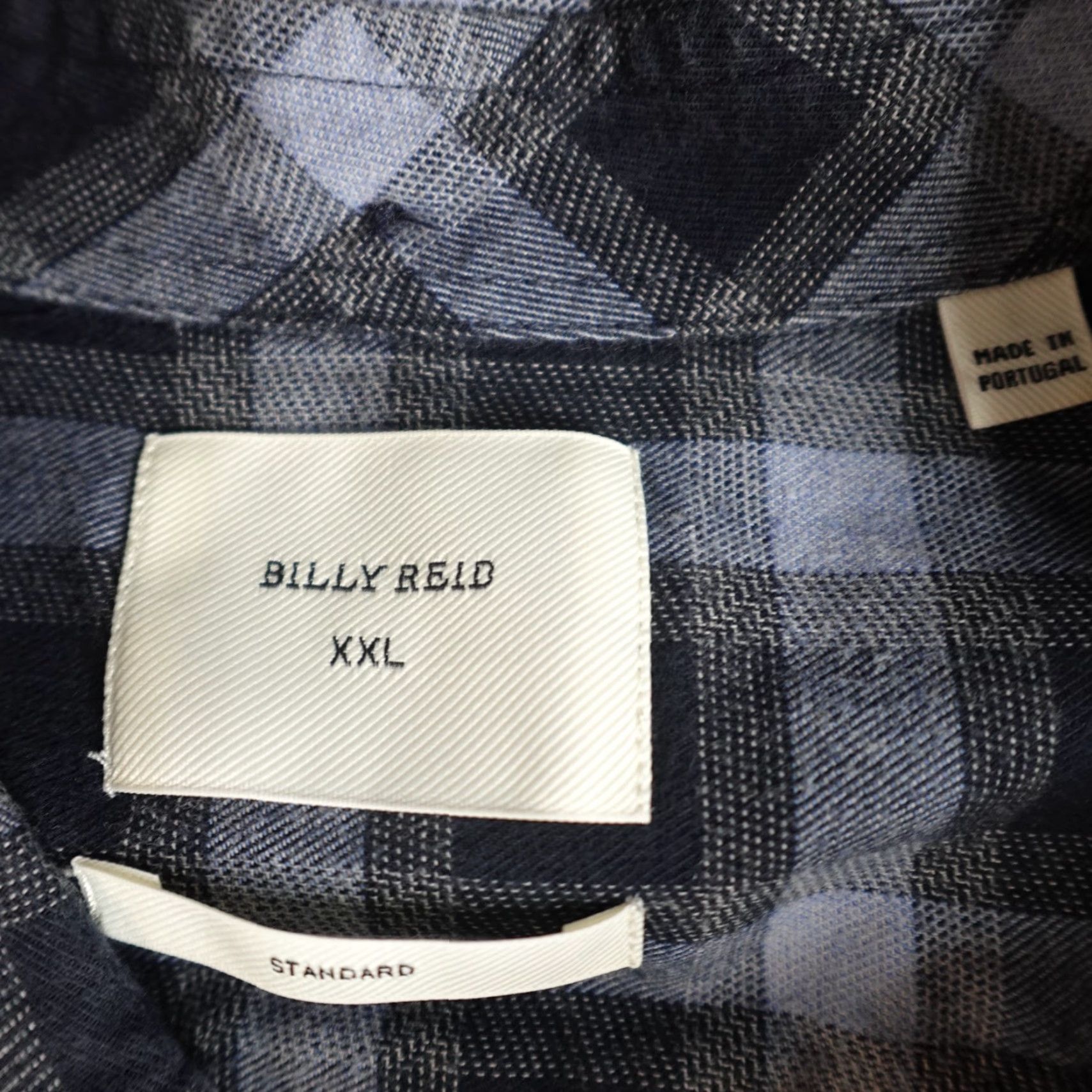 Billy Reid VINTAGE Billy Reid Shirt 2XL Blue Plaid Flannel Button Down Made in Portugal - Men’s, Regular, Cotton, Long Sleeve, Button-Up, Collared, Blues Age Size US XXL / EU 58 / 5 - 7 Thumbnail