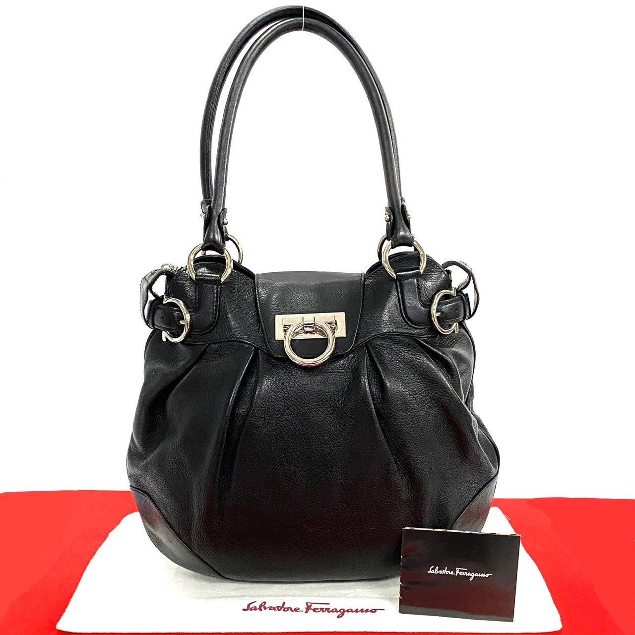 Salvatore Ferragamo Salvatore Ferragamo Tote Bag Black Leather Size ONE SIZE - 1 Thumbnail