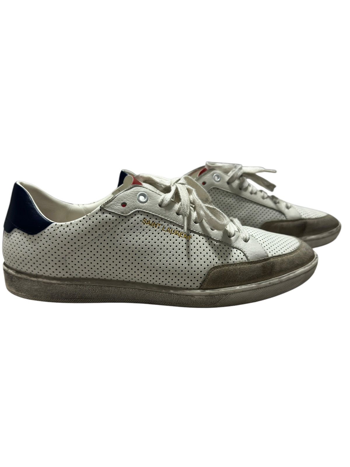 Saint Laurent Paris Saint Laurent Court Classic Perforated Sneakers Size US 10.5 / EU 43-44 - 1 Thumbnail