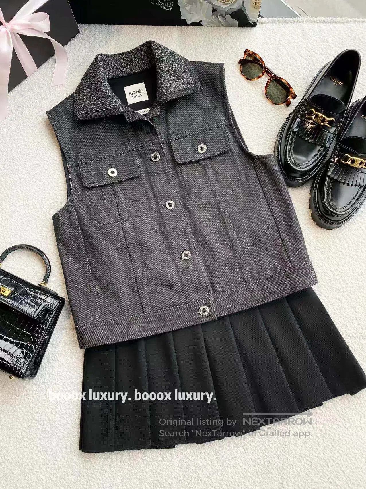 Hermes Hermes 25SS denim vest| Size XXS / US 00 / IT 34 - 1 Thumbnail