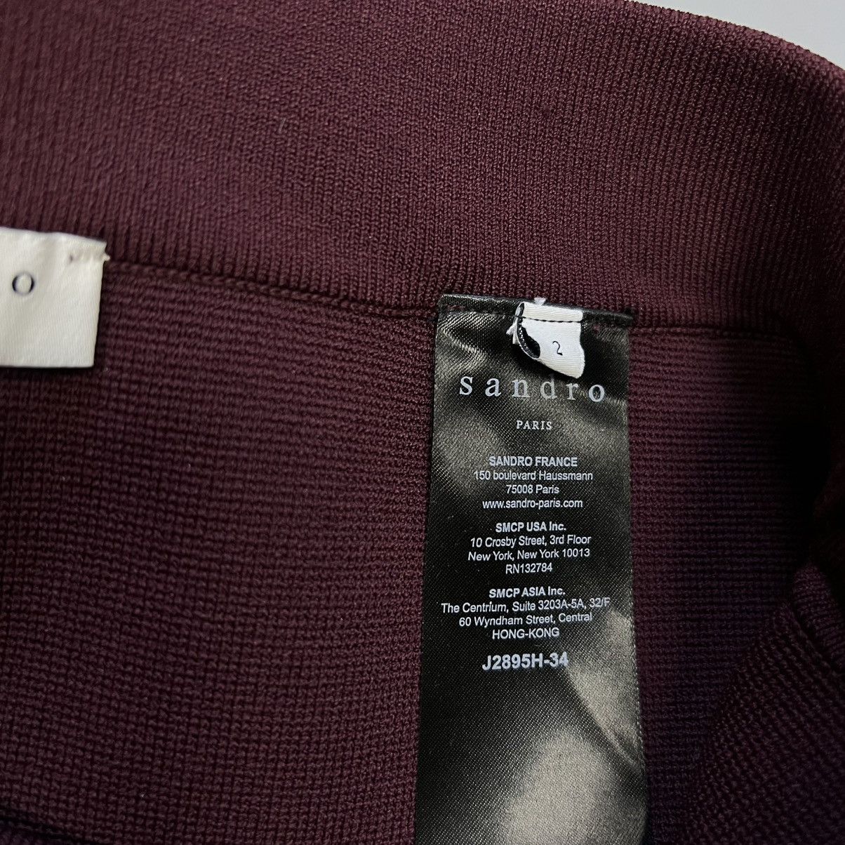 Sandro Sandro Asymmetric Decorative-Button Mini Skirt burgundy Size 28" / US 6 / IT 42 - 10 Thumbnail