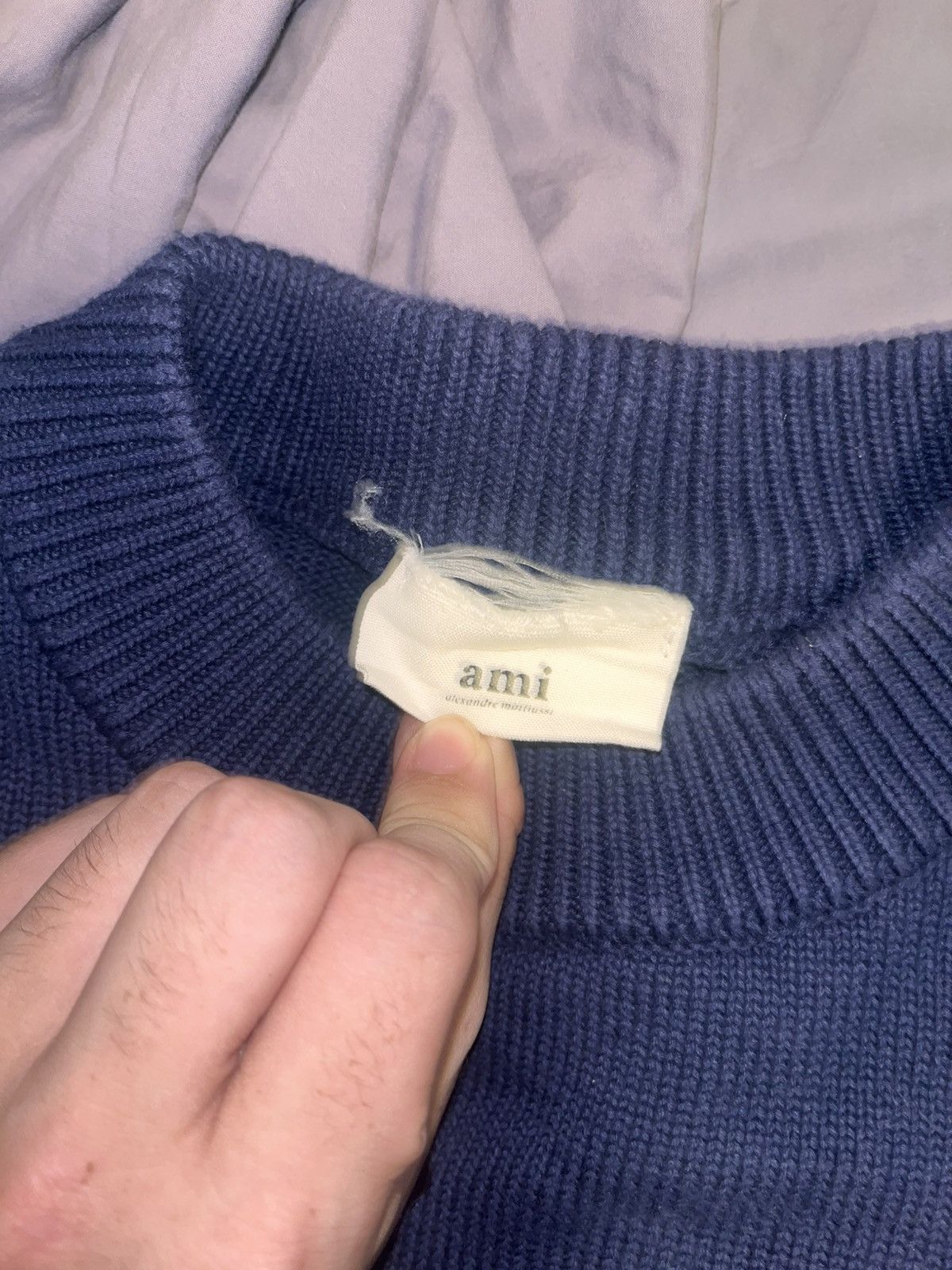 Other ami alexandre mattiussi Navy Crew Neck Knit Sweater Size US XL / EU 56 / 4 - 5 Thumbnail