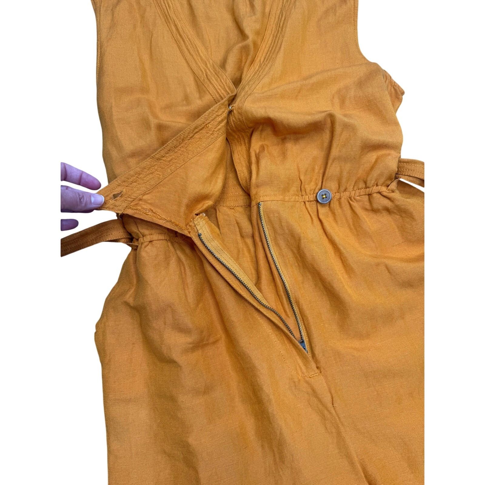 Anthropologie Anthropologie Maeve Luana Romper Size 14 Mustard Yellow Size 36" / US 14 / IT 50 - 9 Thumbnail