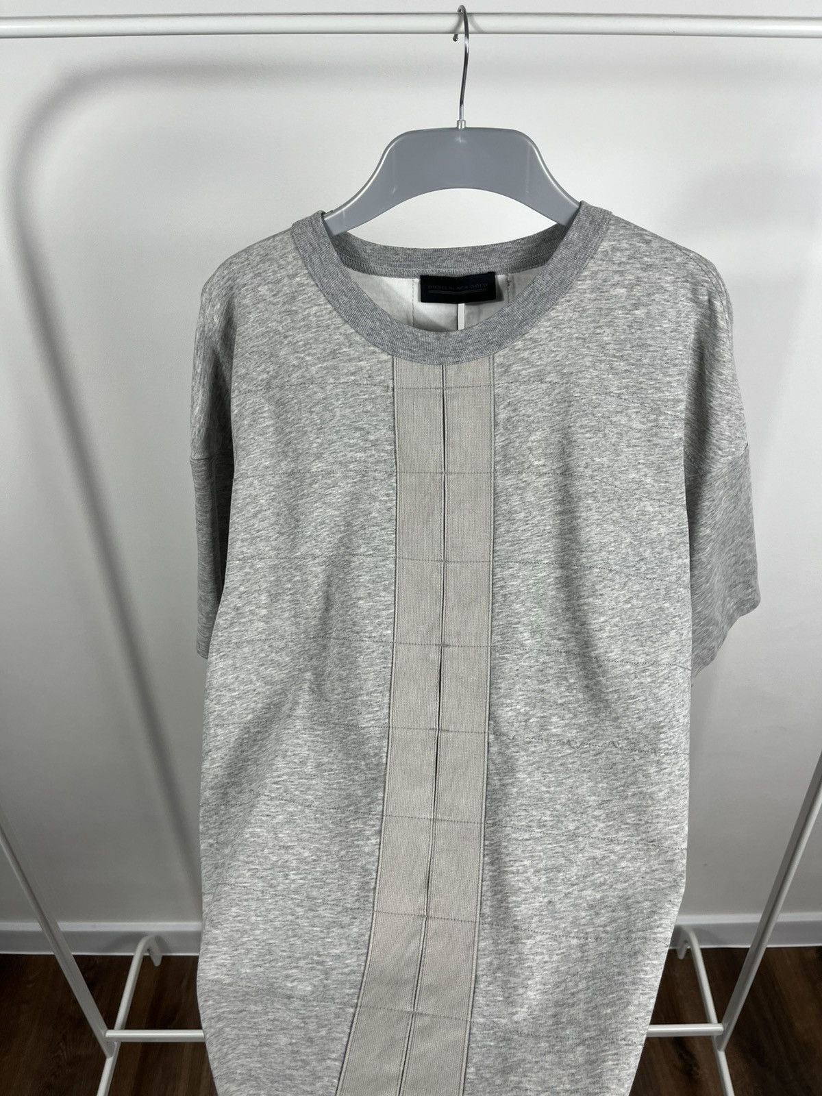 Diesel × Diesel Black Gold Diesel Black Gold Faux Leather Panel Tee T-Shirt Grey M Size US M / EU 48-50 / 2 - 7 Thumbnail