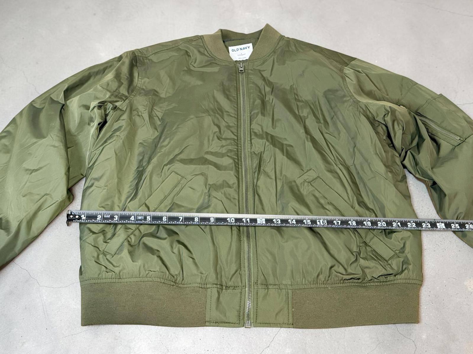 Old Navy Olive Green Bomber Jacket Size US L / EU 52-54 / 3 - 5 Thumbnail