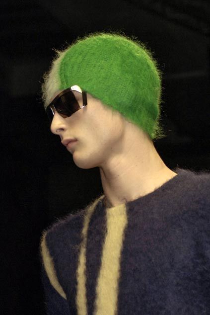 Prada FW 2007 Green Mohair Wave Knit Beanie Hat Size ONE SIZE - 10 Thumbnail